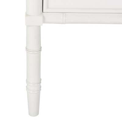 White Bamboo 2-Drawer 25" Transitional Nightstand
