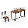 Gulches 5-Piece Modern Dining Set for 4 - Metal & Wood Combination, Matte Black Iron Frame + MDF Tabletop/Chairs, Space-Saving, Scratch-Resistant - 3 of 4