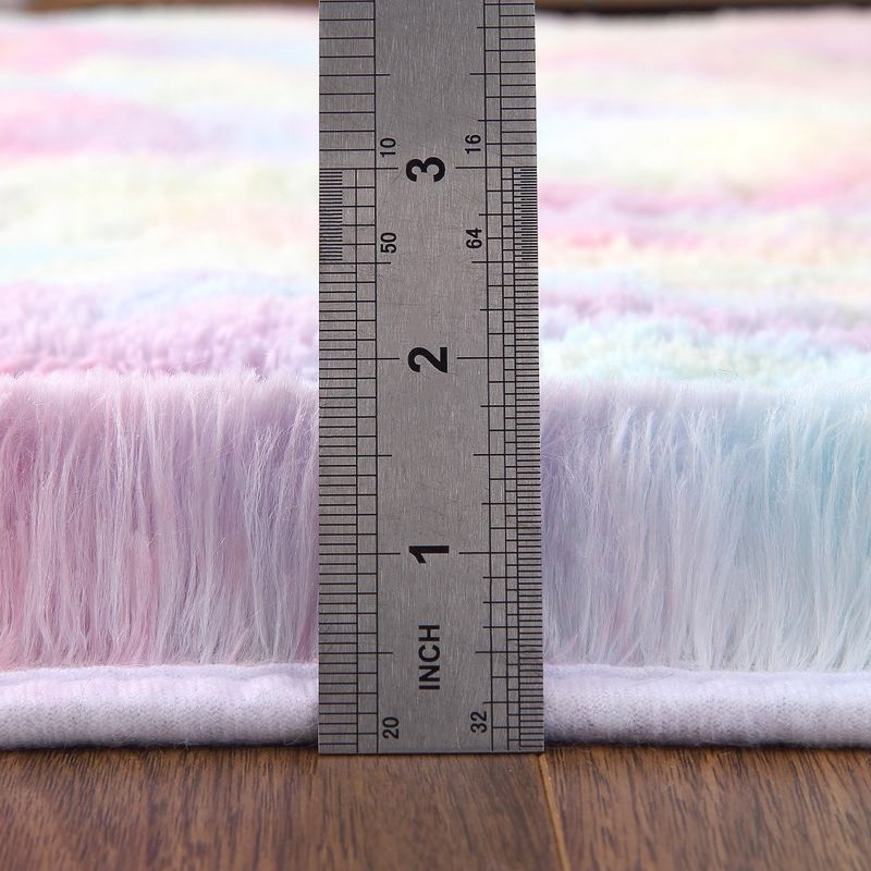Fluffy Shaggy Area Rug Fuzzy Rug Plush Furry Rugs for Bedroom Rainbow Shag Rug, 4 of 10