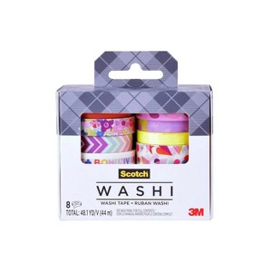 Scotch 8pk Expressions Washi Tape Geometric Madness - 1 of 4