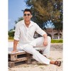 COOFANDY Mens Linen Sets 2 Piece Long Sleeve Button Down Cuban Shirt and Pants Set Summer Beach Set Outfits - 4 of 4