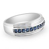 Pompeii3 5/8Ct Blue Sapphire Band Men's Wedding Ring in White, Yellow, or Rose Gold - 3 of 4