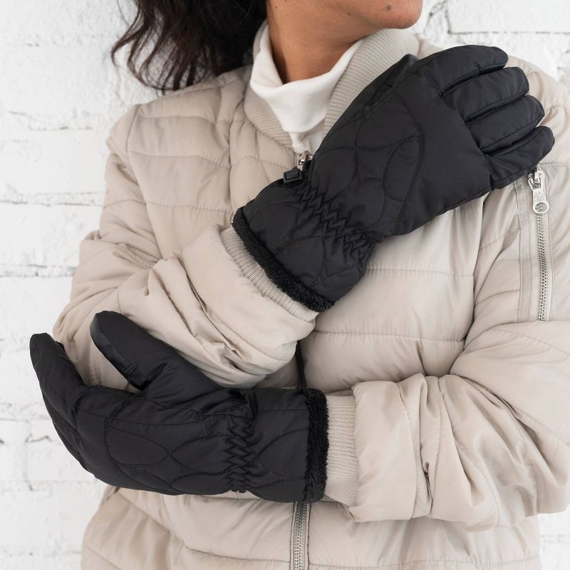 Isotoner Adult Ski Gloves - Black L/XL, 3 of 4