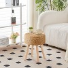 KTMBDW Foot Stool Natural Seagrass Hand Weave, 13" Small Ottoman, Round Footrest for Living Room, Bedroom, Entryway, Change Shoes Stool - 4 of 4