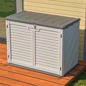 Lyngins Outdoor Storage Shed, All-Weather UV-Stabilized Outdoor Storage Box, Reinforced Double-Wall, Dual-Lock System, Patio Storage Box - 1 of 4