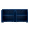Sideboard Storage Cabinet with Layered Doors and Triangular Legs, Pine Sideboard Buffet for Kitchen, Entryway, Dining Room-Maison Boucle - 4 of 4