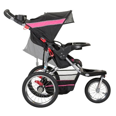 Bubble Gum Pink All-Terrain Jogging Stroller with Steel Frame