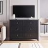 homfan 48" Modern 6-Drawer Dresser - Wood Chest with TV Stand, Multi-Functional Storage for Bedroom, Living Room, Entryway & Hallway Organization - 3 of 4