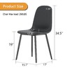 Lyngins Modern Armless Dining Chair Set of 4, Linen-Cotton Living Room Chair with Black Metal Legs, Ergonomic Kitchen Chair, Spoon Shaped Chair - 3 of 4