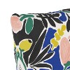 Cobalt Floral Throw Pillow - Skyline Furniture: Decorative Linen & Cotton Cushion, Indoor Use, Zipper Closure - 3 of 4