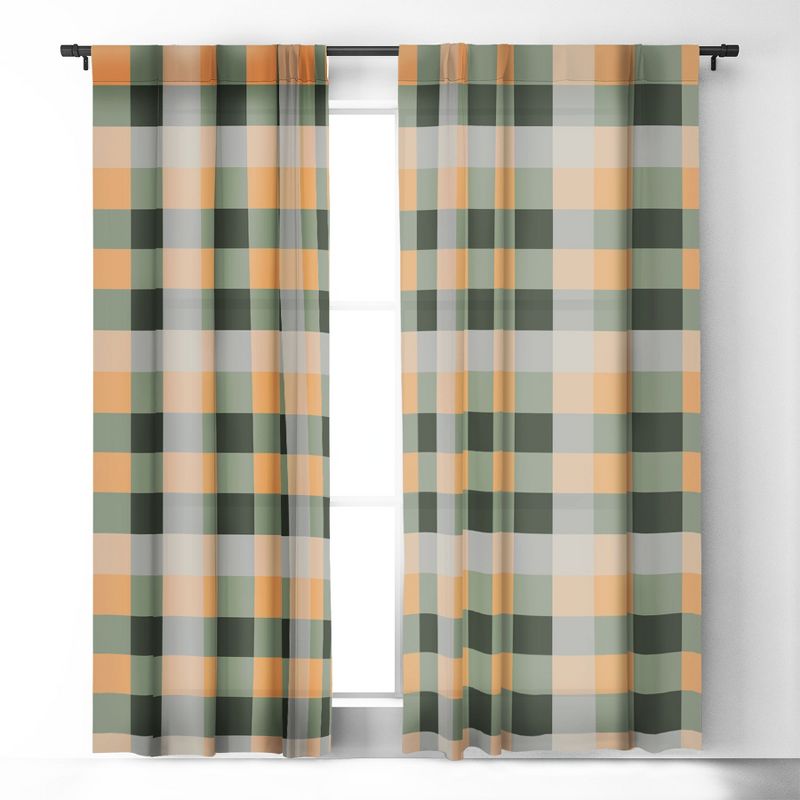 Miho retro color illusion 84" x 50" Single Panel Blackout Window Curtain - Deny Designs, 2 of 5