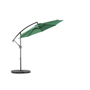 COWLOWN khaki 10ft Offset Patio Umbrella, Cantilever Hanging Market Umbrella with Tilt Adjustment, 8 Sturdy Ribs for Poolside, Backyard, Deck - 1 of 4