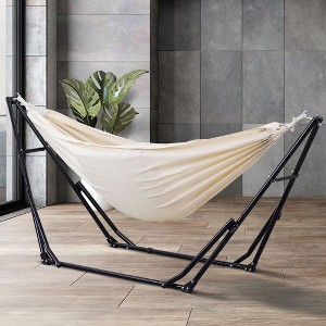 Ainfox 2 in 1 Portable Hammock Bed and Swinging Chair with Collapsible Steel Stand  With Carrying Bag - 1 of 4