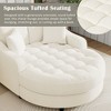 55" Modern Chenille Chaise Lounge Sofa Bed with Tufted Seat, Detachable Pillows, and Plush Cushions for Living Room - 4 of 4