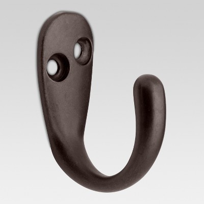 2pk Single prong Robe hooks Bronze - Room Essentials™