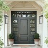 20" Set of 2 Modern Outdoor Wall Lanterns ¨C Black Metal & Clear Glass, Weatherproof, E26 Bulb Compatible (No Bulbs) - 3 of 4