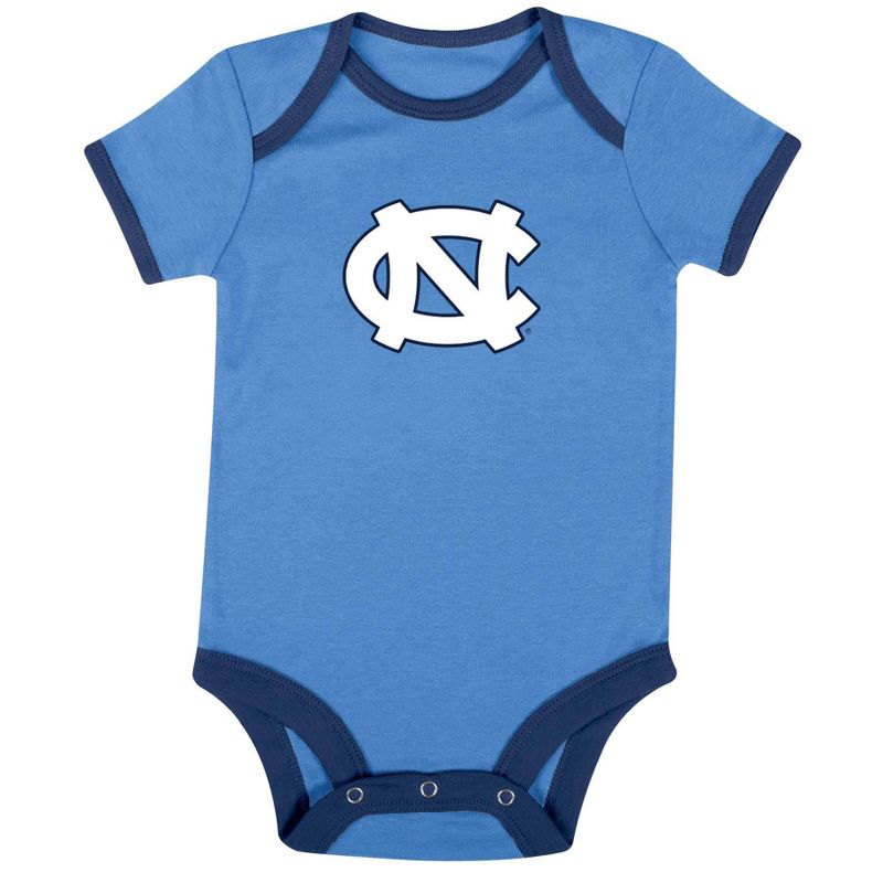 NCAA North Carolina Tar Heels Infant Boys&#39; Short Sleeve 3pk Bodysuit Set, 2 of 5