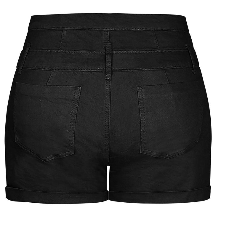 Women's Plus Size Short Hi Waist Corset Waistband Short - black | CITY CHIC, 5 of 10