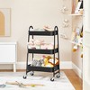 SONGMICS 3-Tier Rolling Cart, Metal Storage Cart, Kitchen Storage Trolley with 2 Brakes and Handles, Utility Cart, Easy Assembly - image 4 of 4