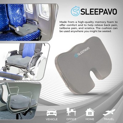 Gray Memory Foam Cooling Gel Seat Cushion for Office and Car