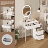 ELECWISH 31.5" White Makeup Vanity Desk with Adjustable LED Mirror & Storage Cabinet - 3-Way Lighting, Press-to-Open Drawer, No Stool Included - 4 of 4