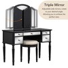 Whisen Elegant Design Dressing Table Vanity Table with Mirrored Drawers, Tri-fold Mirror and Stool - 3 of 4