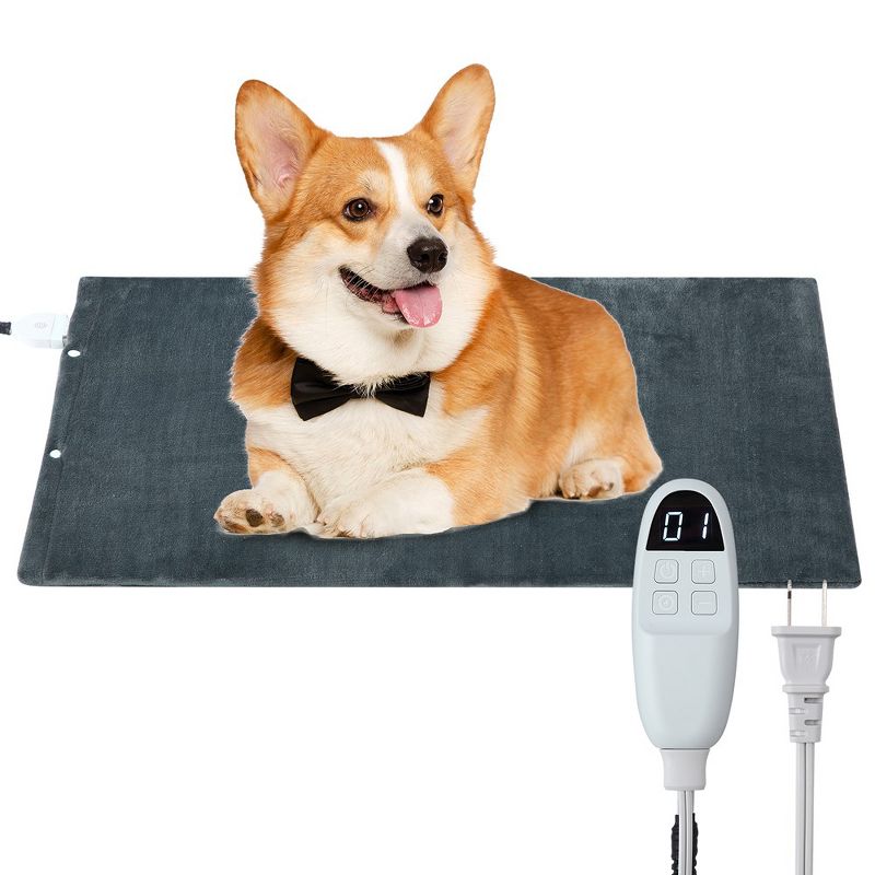 Pet Heating Pad, 6 Adjustable Temperature Dog Cat Heated Bed Pad, Auto Power Off with Chew Resistant Cord, 1 of 5