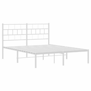 vidaXL Metal Bed Frame without Mattress with Headboard White Queen - 1 of 4