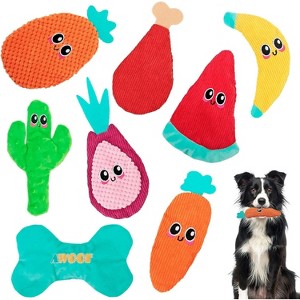 Crinkle Dog Toys for Aggressive Chewer Large Breed 8 Packs Flat Stuffless Puppy Doggie Toys Tough Durable Interactive Teething Dog Chew Toys - 1 of 4