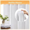 River Dream White Fabric Shower Curtain Set, Cotton Blend, Waffle Weave, with Snap in Replacement Liner，71 x 74 inches - 2 of 4