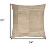 HomeRoots 24" Brown and Beige Geometric Silk Throw Pillow With Embroidery - 3 of 4