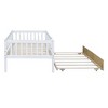 PAGED Twin Size Daybed Modern Simple Wooden Bed Frame with Trundle, Guardrail and Opening for Bedroom, Living - 3 of 4