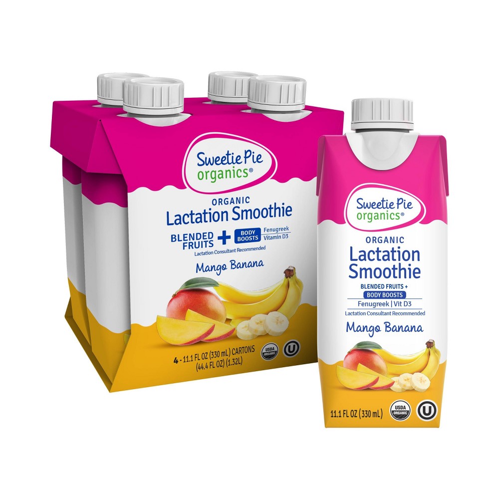 Photos - Vitamins & Minerals Sweetie Pie Organics Mango Banana Lactation Smoothie - 11.1 fl oz/4pk