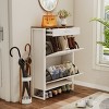 GlasFlength Shoe Racks Modern Flip Drawer Storage Cabinet with Hidden Compartment for Small Entryway Living Space, White, 25.59"*9.37"*38.39" - 4 of 4