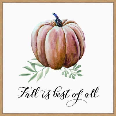 22" x 22" Fall Is Best Of All Pumpkin Portfolio Framed Wall Canvas - Amanti Art