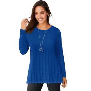 Jessica London Chevron Fit & Flare Sweater - 1 of 4