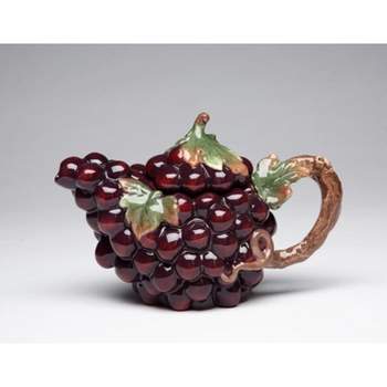 Kevins Gift Shoppe Hand Painted Ceramic Grape Teapot