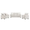 6 seater Living Room Sofa Loveseat Chair Set Faux Leather Couch with Pillows Chocolate Black-Morden Fort - 2 of 4