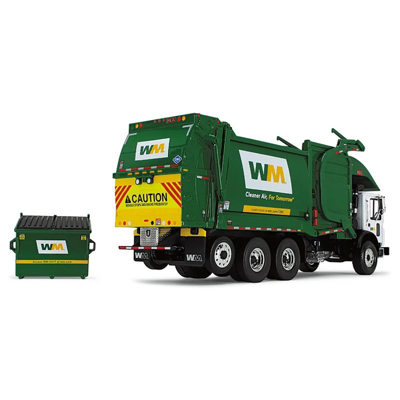 Mack TerraPro Refuse Garbage Truck w/Front End Loader and CNG Tailgate White and Green w/Bin 1/34 Diecast Model by First Gear, 2 of 6