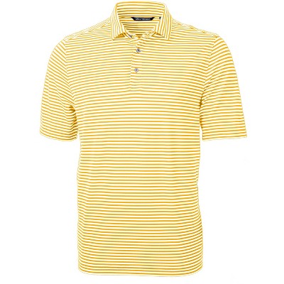 Cutter Buck Virtue Eco Pique Stripe Recycled Mens Polo - College Gold ...