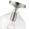Livex Lighting Aldrich 1 - Light Semi-Flush Mount in  Brushed Nickel - 3 of 4