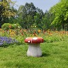 Vynxaria 13.4" Oversized Mushroom Model Statue Stool, Outdoor Indoor Resin Hand-Painted Stool -for Garden, Courtyard, Lawn, Home Decor & Gift - 2 of 4