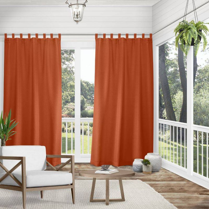 Set of 2 Indoor/Outdoor Solid Cabana Tab Top Window Curtain Panel - Exclusive Home, 3 of 15
