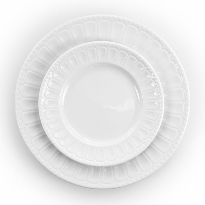 Elama Charlotte 20 Piece Porcelain Dinnerware Set in White, 4 of 17