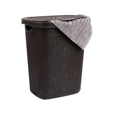 Mind Reader Laundry Basket with Cutout Handles, 50 Liter Hamper