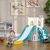 Whisen 5 in 1 Toddler Slide, Indoor Kids Slide Playset with Basketball Hoop, Climber, Gift for Kids - Yellow - 2 of 4