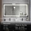 Vynxaria 60x 32 LED Bathroom Mirror with Anti-Fog and Touch Sensor ¨C Modern Frameless Lighted Wall Mirror - 3 of 4