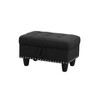 DOMETOUR Black Grey Linen Ottoman for Living Room or Bedroom - 2 of 4