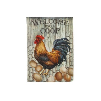 Evergreen Garden Flag Welcome to Our Coop Suede Double Sided Indoor Outdoor Decor 18" x 12.5"