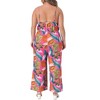 Agnes Orinda Women's Plus Size Floral V Neck Sleeveless Adjustable Spaghetti Strap Boho Wide Leg Jumpsuits - 4 of 4